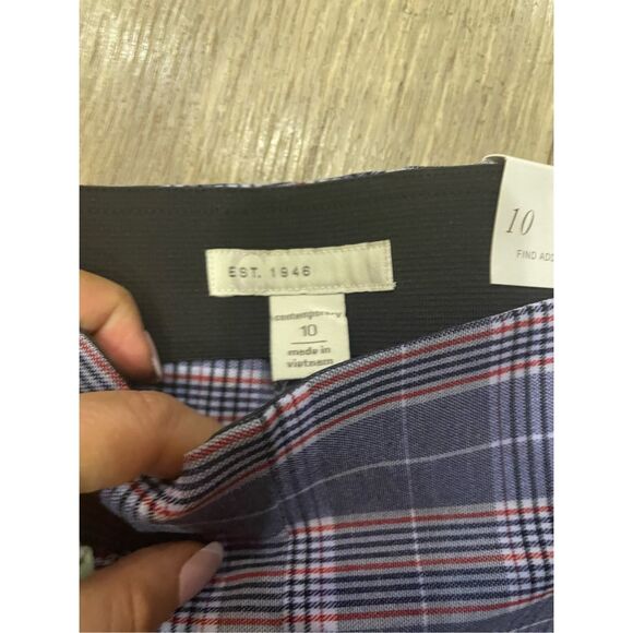 Est. 1946 Cato Blue Plaid Cropped Pants New 10 Contemporary Mid Rise - Picture 2 of 7